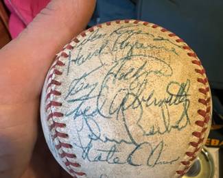 Team signed played baseball 
