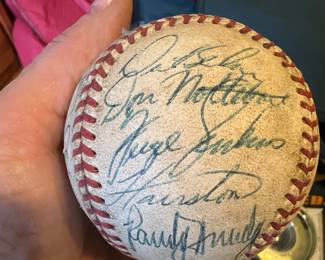 Team signed played baseball 