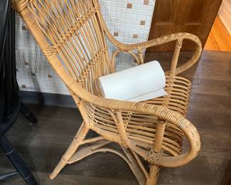 Vintage Baxton Studio Earvin Rattan chair