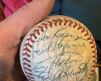 Team signed played baseball 