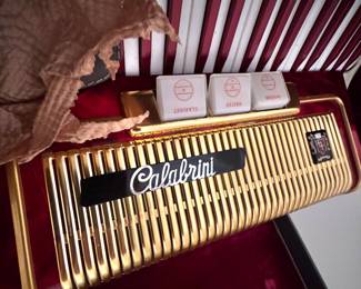 Chianti Piano Accordion – Red/Gold – Needs TLC – With Original Hard Case