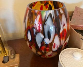 Hand Blown glass vase vintage