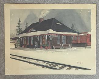 train station print, Signed Kennedy 81’