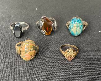Rings includes sterling silver, Silpada, scarab stones
