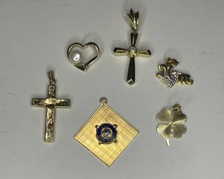 10k & 14k gold pendants & charms