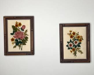 Vintage floral needlepoints