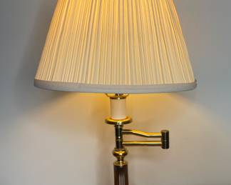 Vtg brass swing arm desk lamp