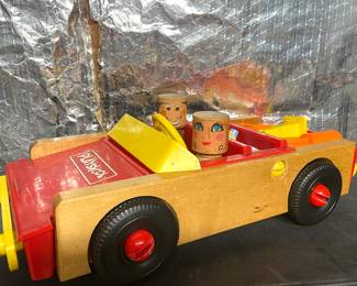 Vtg Playskool Take Apart wooden car