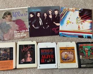 Vtg. vinyl and eight tracks