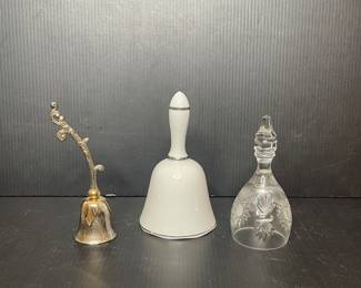 Glass porcelain & silverplate bells