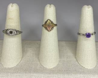 10k & 14k gold and sterling silver rings