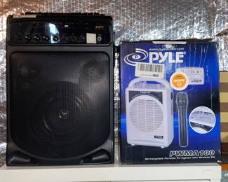GPX Blue tooth Pary Karaoke Machine and Pyle PWMA100 PA system