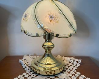 3-way glass panel touch lamp vintage