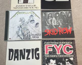 Album cover art vintage: James Taylor, Metallica, Danzig, Fine Young Cannibals, Skid Row, U2