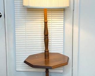 Vintage wood table floor lamp