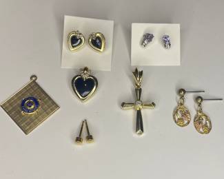 10k & 14k gold earrings & pendants