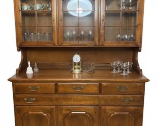 Vtg. Temple Stuart rustic china cabinet