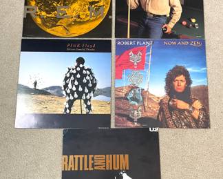 Album cover art vintage: U2, Pink Floyd. Robert Plant, REM, George Straight
