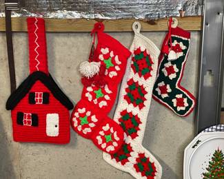Crochet stocking handmade vtg
