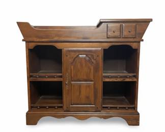 Vtg. Temple Stuart rustic wooden home bar