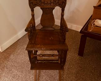 Antique toddler highchair that converts to rocker