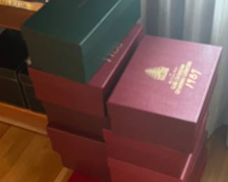 Danbury Mint Annual Gold Christmas Ornament Collections - most of 1980s & 1990s