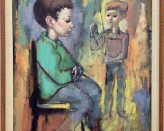 Benjamin C. Glicker,  Two boys. 24” x 20” Oil on canvas