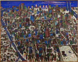 Robert Donley, "Big Town" 1981. 48” x 60", Oil on canvas