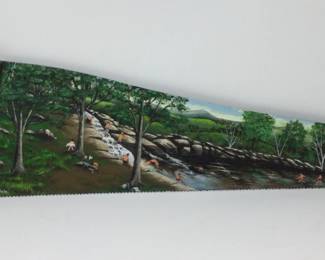 Jacob Kass, The Swimming Hole #30. 29 3/8" x 6" painted saw