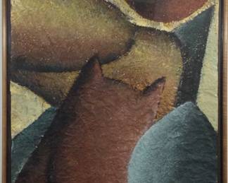 Philippe Cognée, Untitled, 1987. 37 1/2" x 25" Oil & encaustic on paper