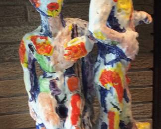 Viola Frey, Figure Study H, 1996. 32" x 14" x 8" ceramic sculpture