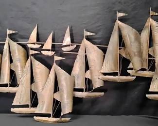 SG157Metal Hanging Sailboat Sculpture 