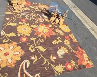 SG106Wood Side Tables With Glass Top And Rug