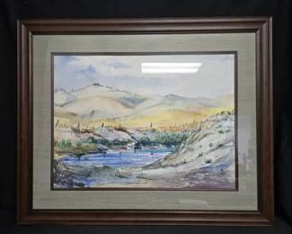 MA109VSigned watercolor Possibly By Gerome De Rollin