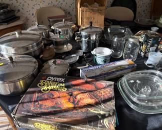 Pyrex and pots and pans