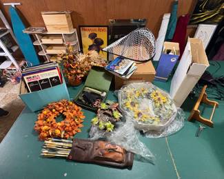 Albums, Vintage Shoe Shine kit, wreaths, arrows