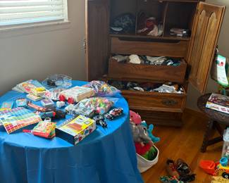 Various toys and boys clothes