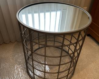Metal/mirror side table