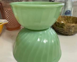 Vintage Fire King jadeite bowls