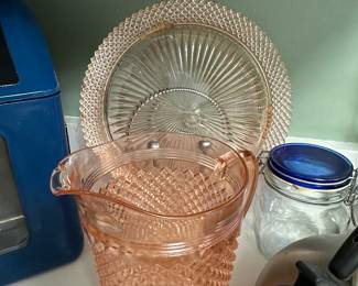Pink depression glass