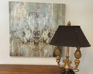 Wall decor and table lamp