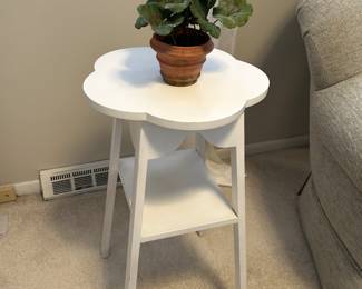 Painted white plant stand