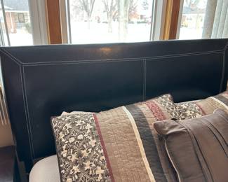 Pleather queen size headboard