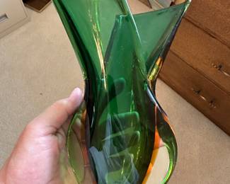 Murano glass fishtail vase