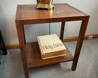 Wood side table