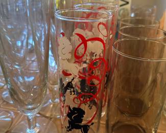 MCM poodle glass tumblers!
