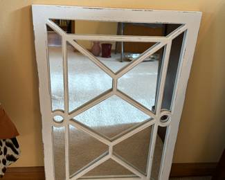 Wood framed wall mirror