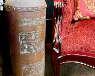 Antique Copper Fire Extinguisher 