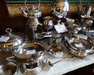 Plenty of Silver Plate Holloware and Serving Pcs for your Christmas Dinner or Party - Gobs of Serving Trays !