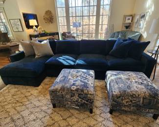Lovely Blue Sectional Sofa